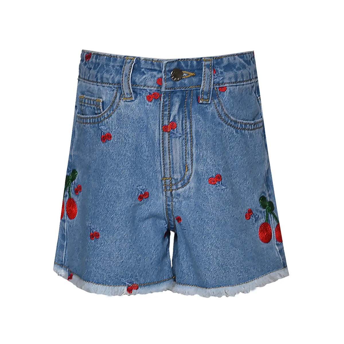 CHERRY DENIM SHORTS