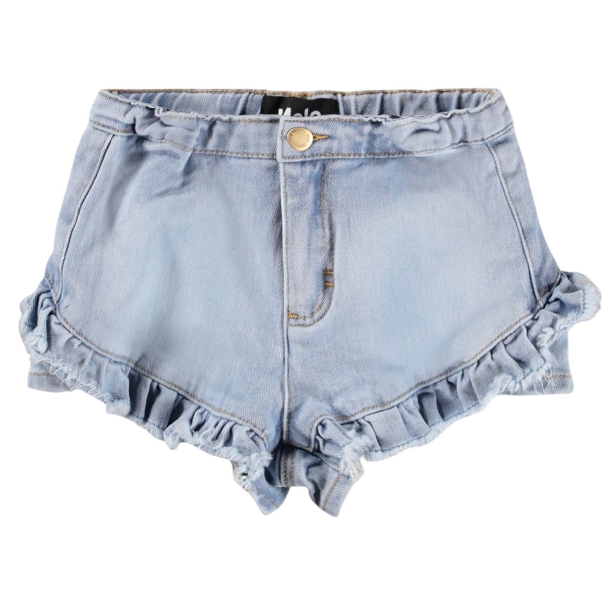 AGNETHA RUFFLE DENIM SHORTS (PREORDER) - MOLO