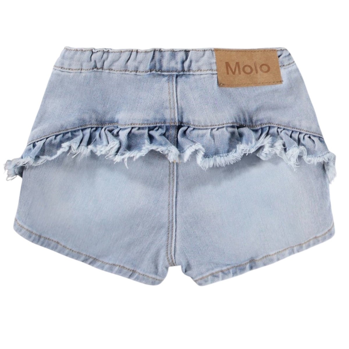 AGNETHA RUFFLE DENIM SHORTS (PREORDER) - MOLO