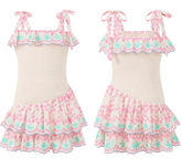 ALANNA SMOCKED EMBROIDERED MINI DRESS (PREORDER) - DRESSES