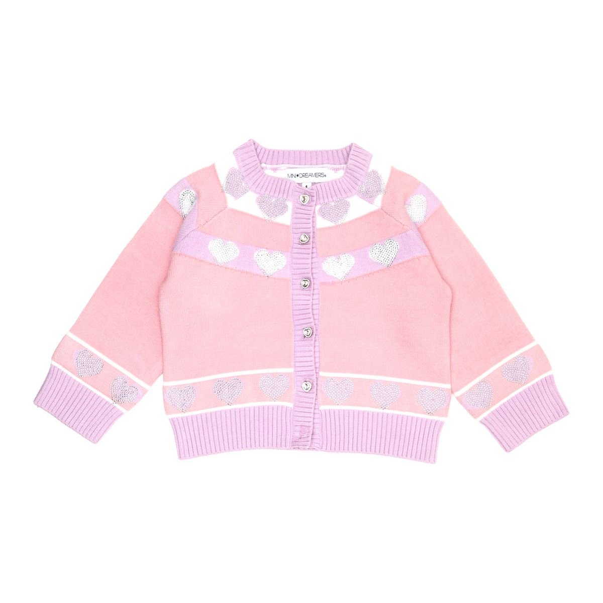ALESSIA CRYSTAL HEART CARDIGAN - MINI DREAMERS