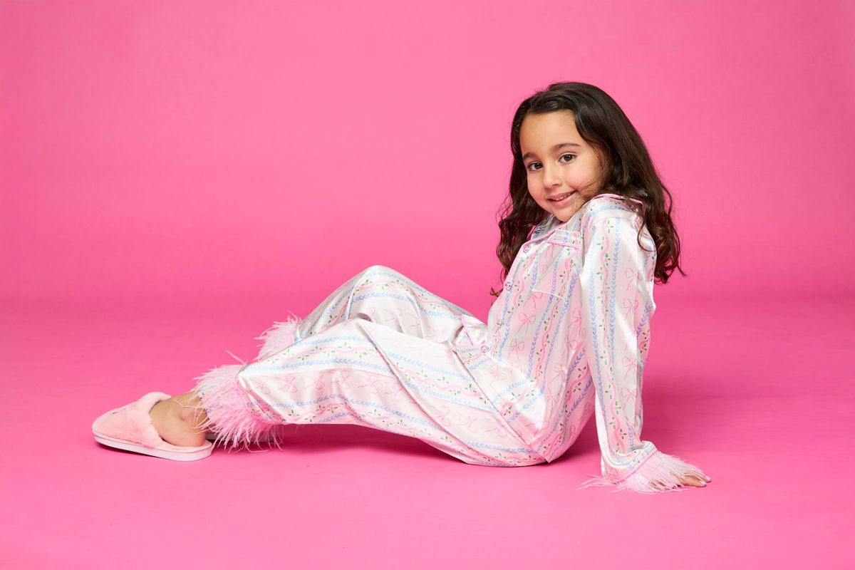 ALL TIED UP FEATHER TRIM SILKY SET - MINI DREAMERS