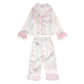ALL TIED UP FEATHER TRIM SILKY SET - MINI DREAMERS