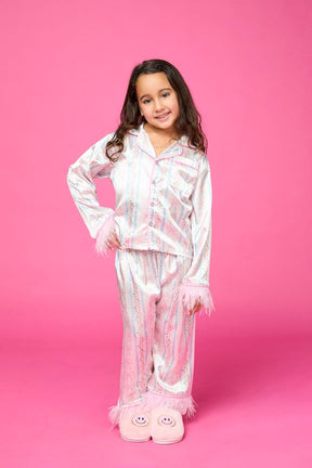 ALL TIED UP FEATHER TRIM SILKY SET - MINI DREAMERS