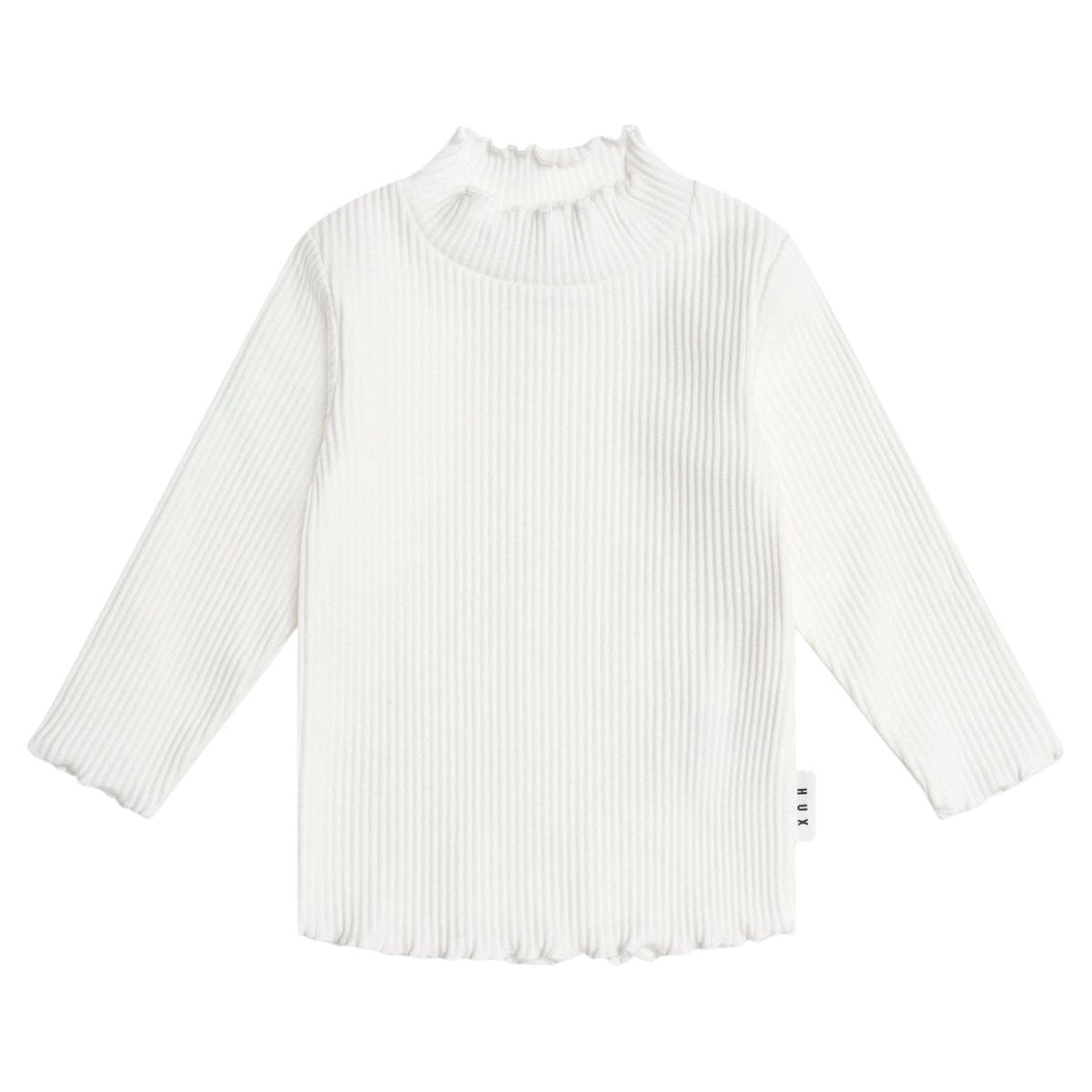 ALMOND LONG SLEEVE RIBBED TOP (PREORDER) - HUXBABY
