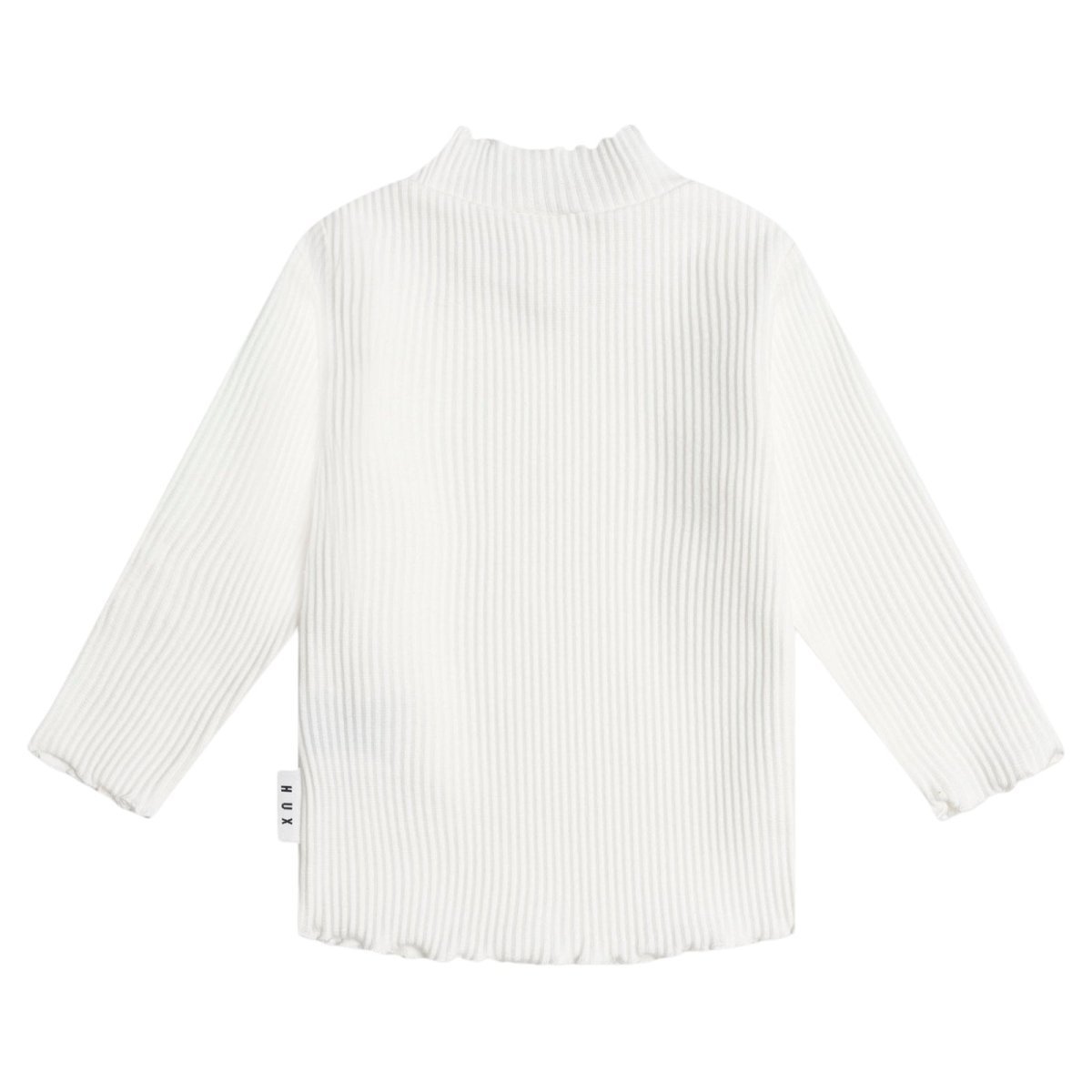 ALMOND MILK RIBBED LONG SLEEVE TOP - HUXBABY