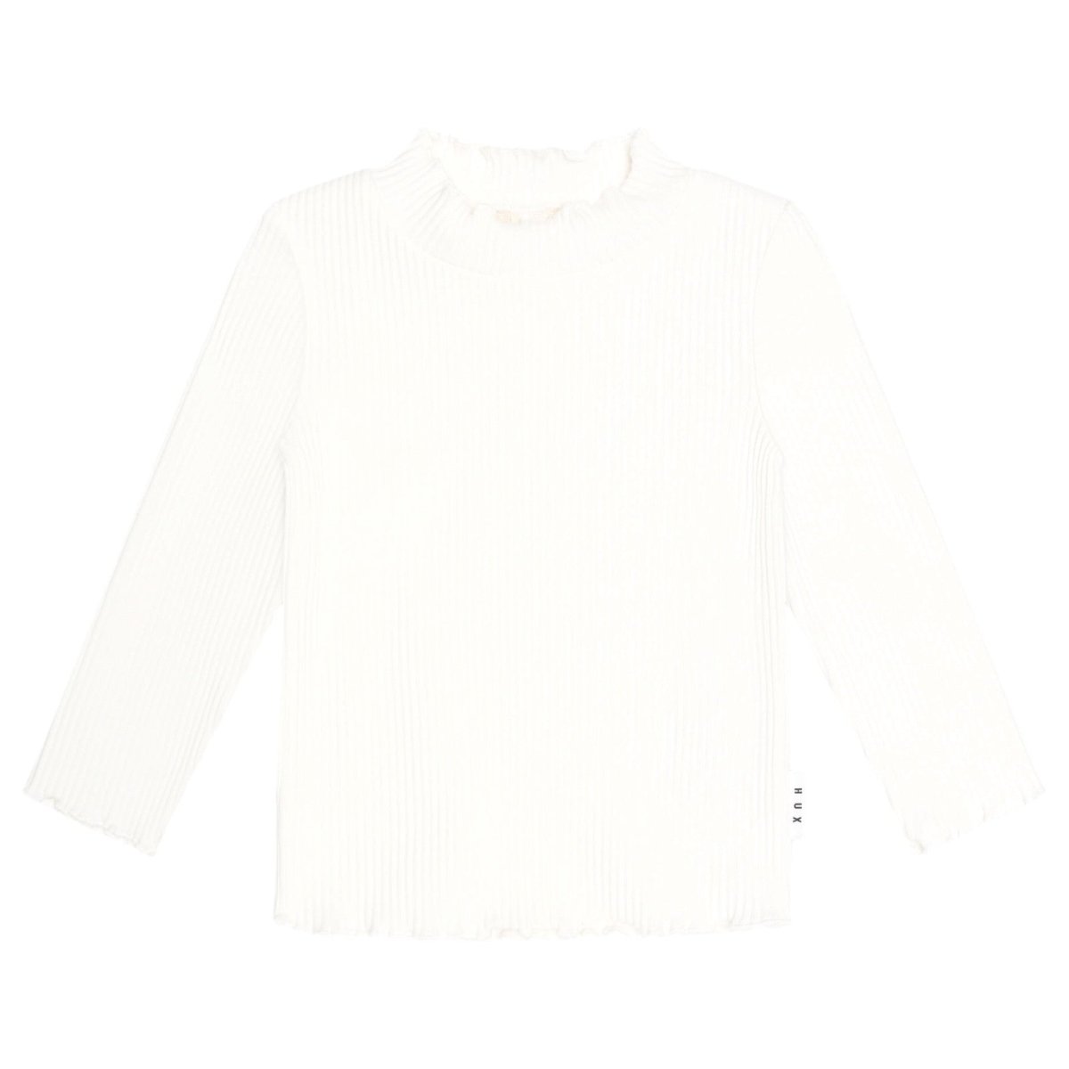 ALMOND MILK RIBBED LONG SLEEVE TOP (PREORDER) - HUXBABY