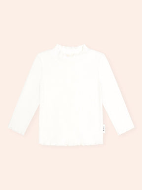 ALMOND MILK RIBBED LONG SLEEVE TOP (PREORDER) - HUXBABY