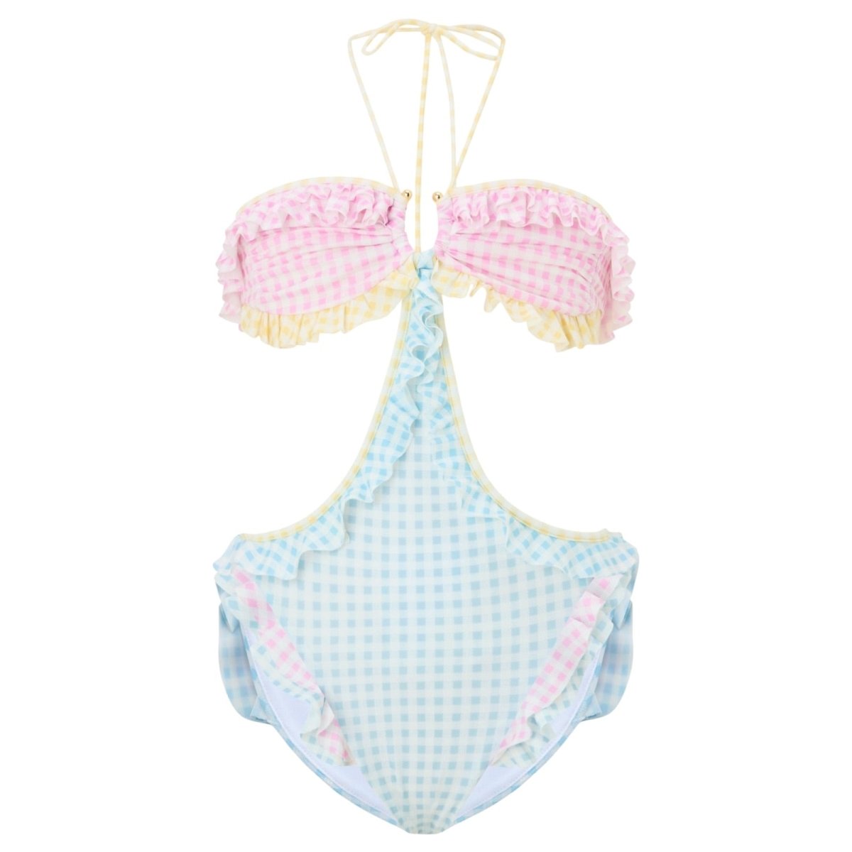 ALYSSA GINGHAM CUTOUT ONE PIECE SWIMSUIT (PREORDER) - MARLO