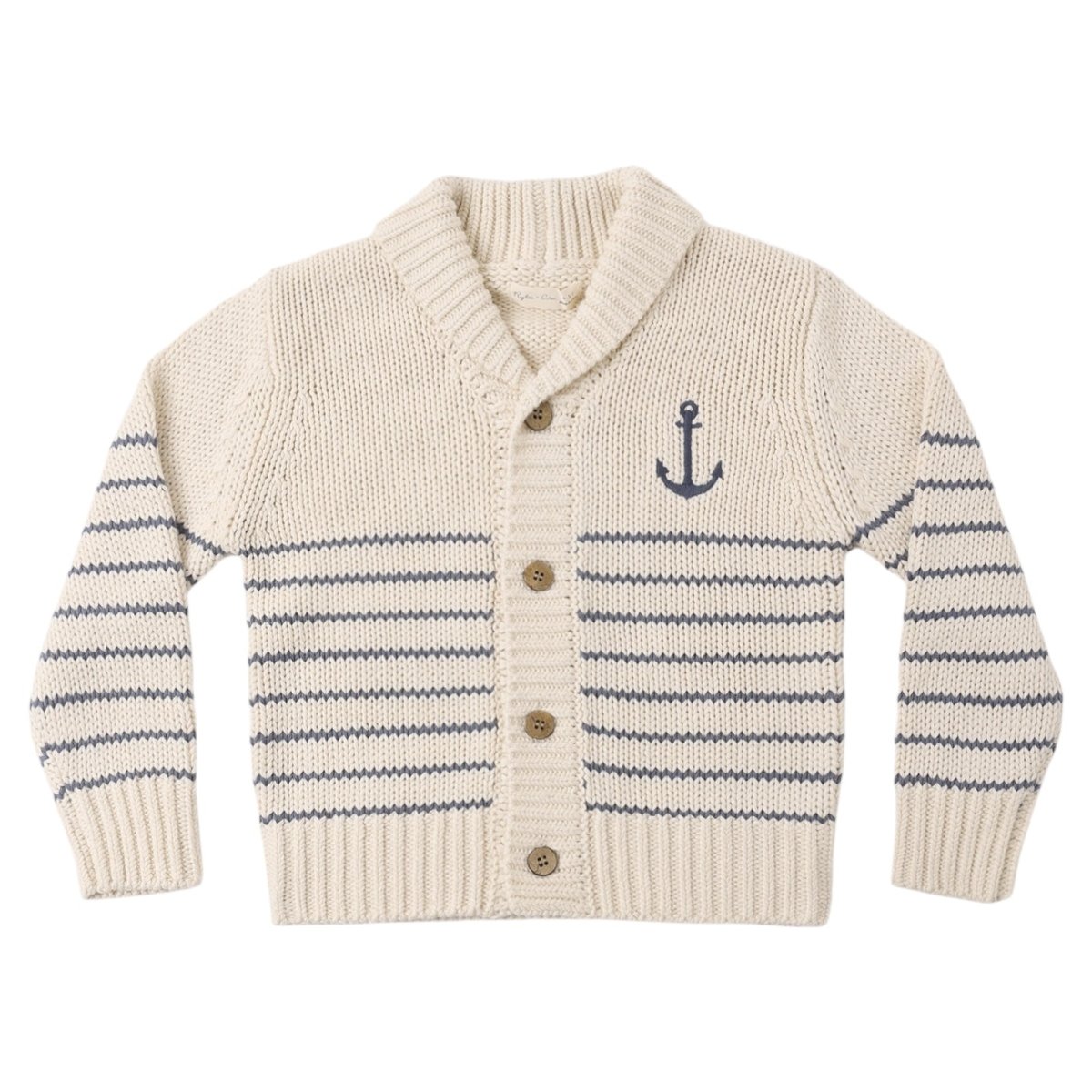 ANCHOR STRIPE SHAWL CARDIGAN - CARDIGANS