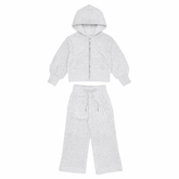 ARIA CRYSTAL ZIP UP HOODIE AND WIDE LEG SWEATPANTS SET - MINI DREAMERS