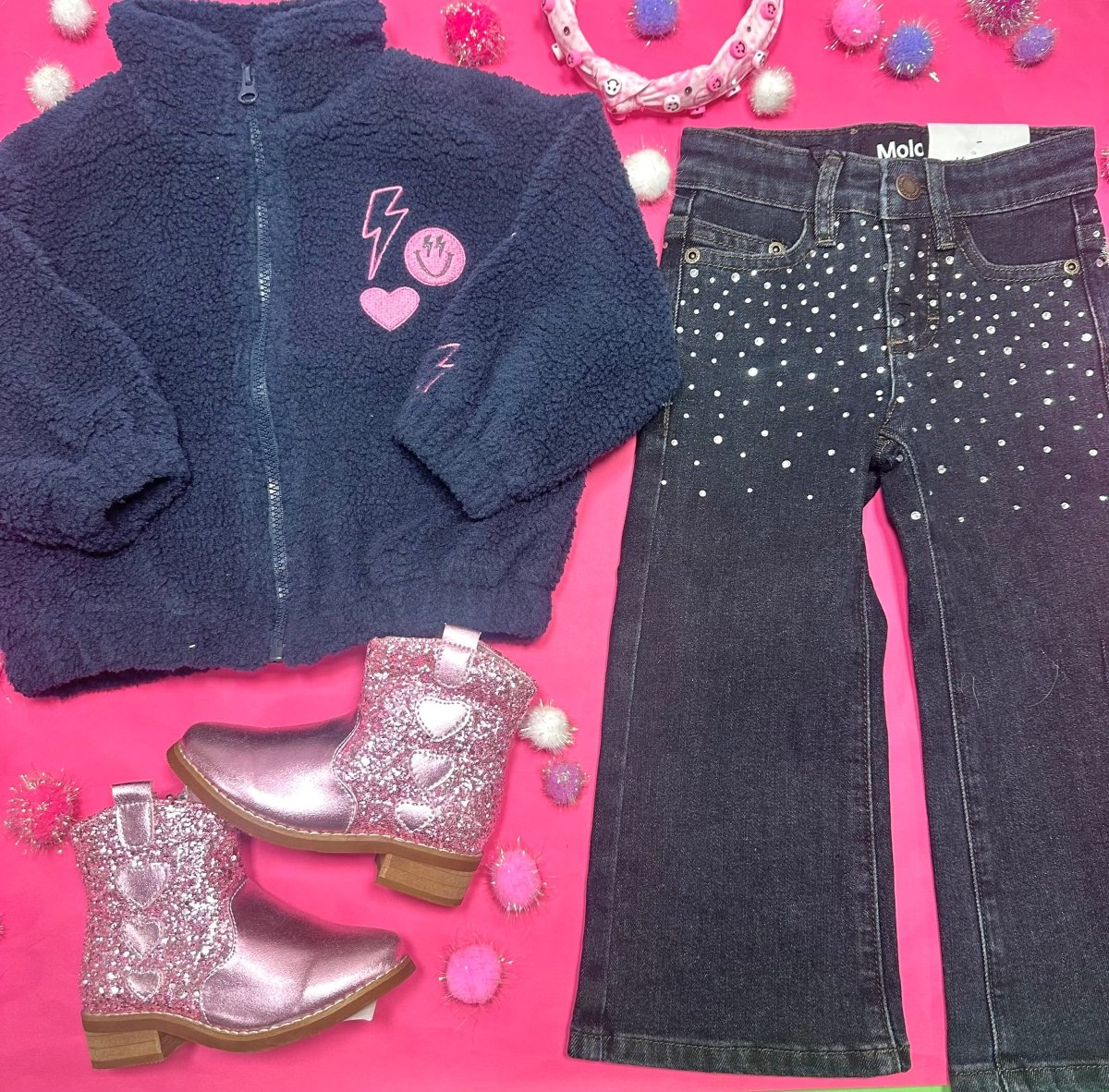 ASTA RHINESTONE DENIM PANTS - MOLO - PANTS
