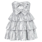AUBREE METALLIC BOW DRESS (PREORDER) - MARLO