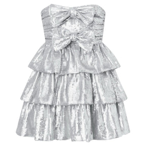 AUBREE METALLIC BOW DRESS (PREORDER) - MARLO