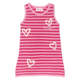 AUDIE CROCHET STRIPE HEART DRESS - DRESSES
