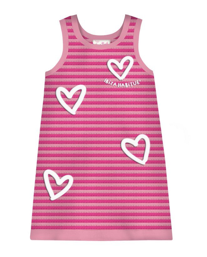 AUDIE CROCHET STRIPE HEART DRESS (PREORDER) - MC2 SAINT BARTH KIDS