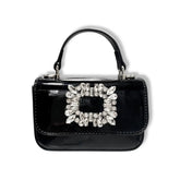 CRYSTAL BROOCH PATENT PURSE
