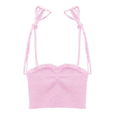 BABY PINK CHALLIS CHER SMOCKED SWEETHEART TOP (PREORDER) - KATIE J NYC