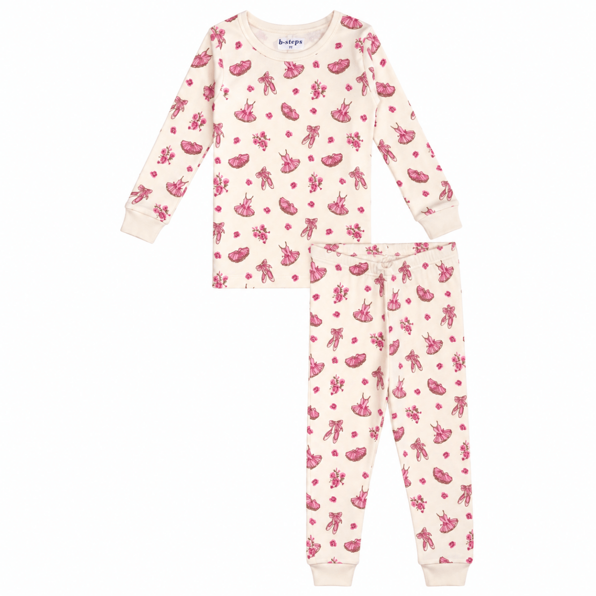 BALLERINA LONG SLEEVE TWO PIECE PAJAMAS - BABY STEPS