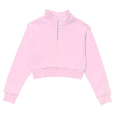 BALLET PINK 3/4 HALF ZIP SWEATSHIRT - KATIE J NEW YORK