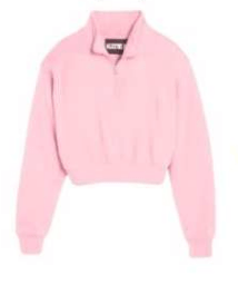 BALLET PINK 3/4 HALF ZIP SWEATSHIRT (PREORDER) - KATIE J NEW YORK