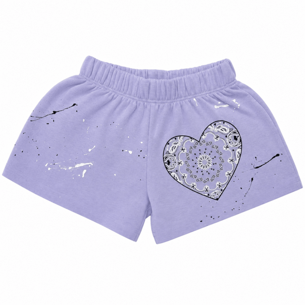 BANDANA HEART SPLATTER SHORTS - FIREHOUSE