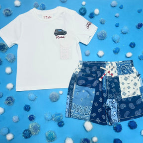 BANDANA PATCHES CAPRESE JR SWIM TRUNKS - MC2 SAINT BARTH KIDS
