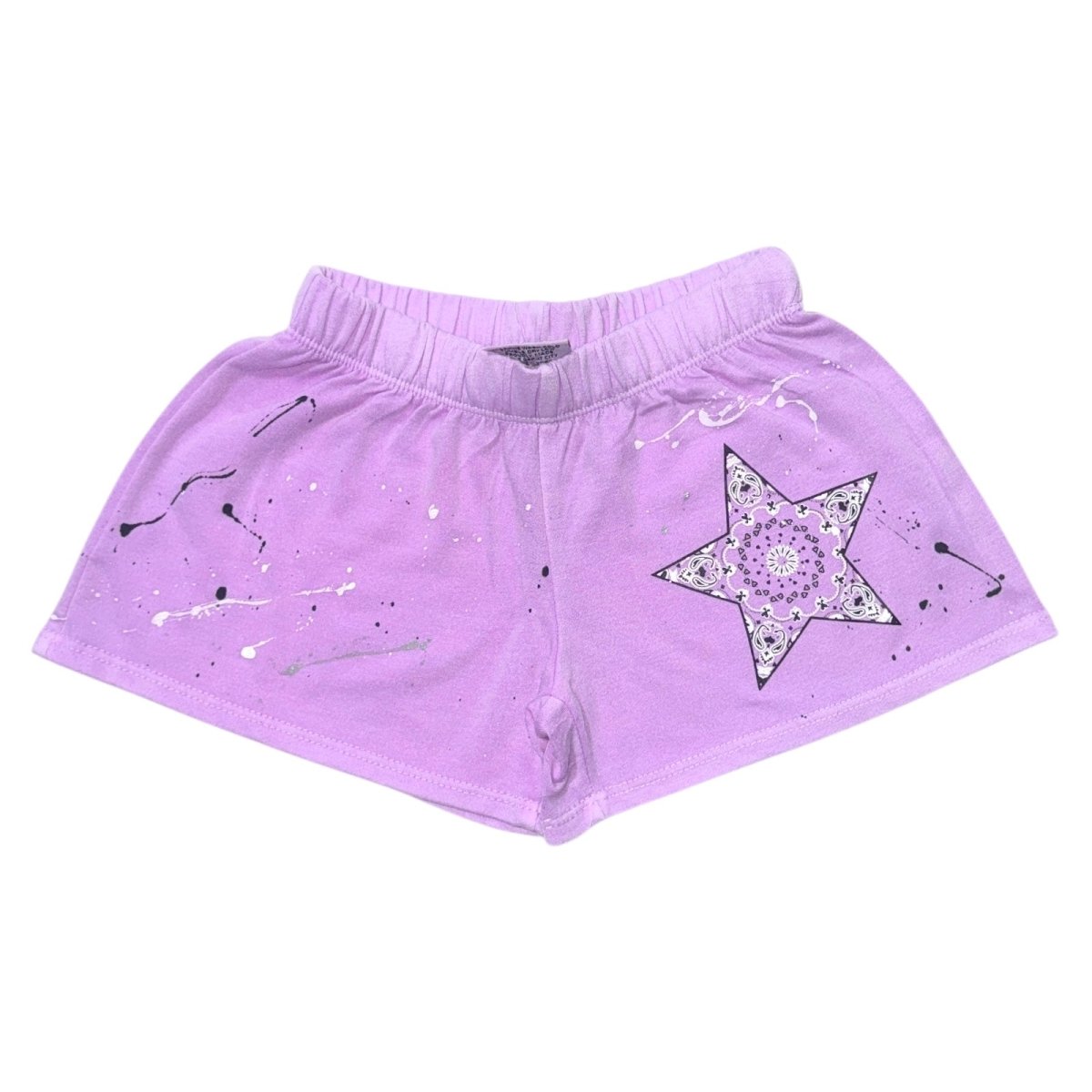 BANDANA STAR PAINT SPLATTER SHORTS - SHORTS