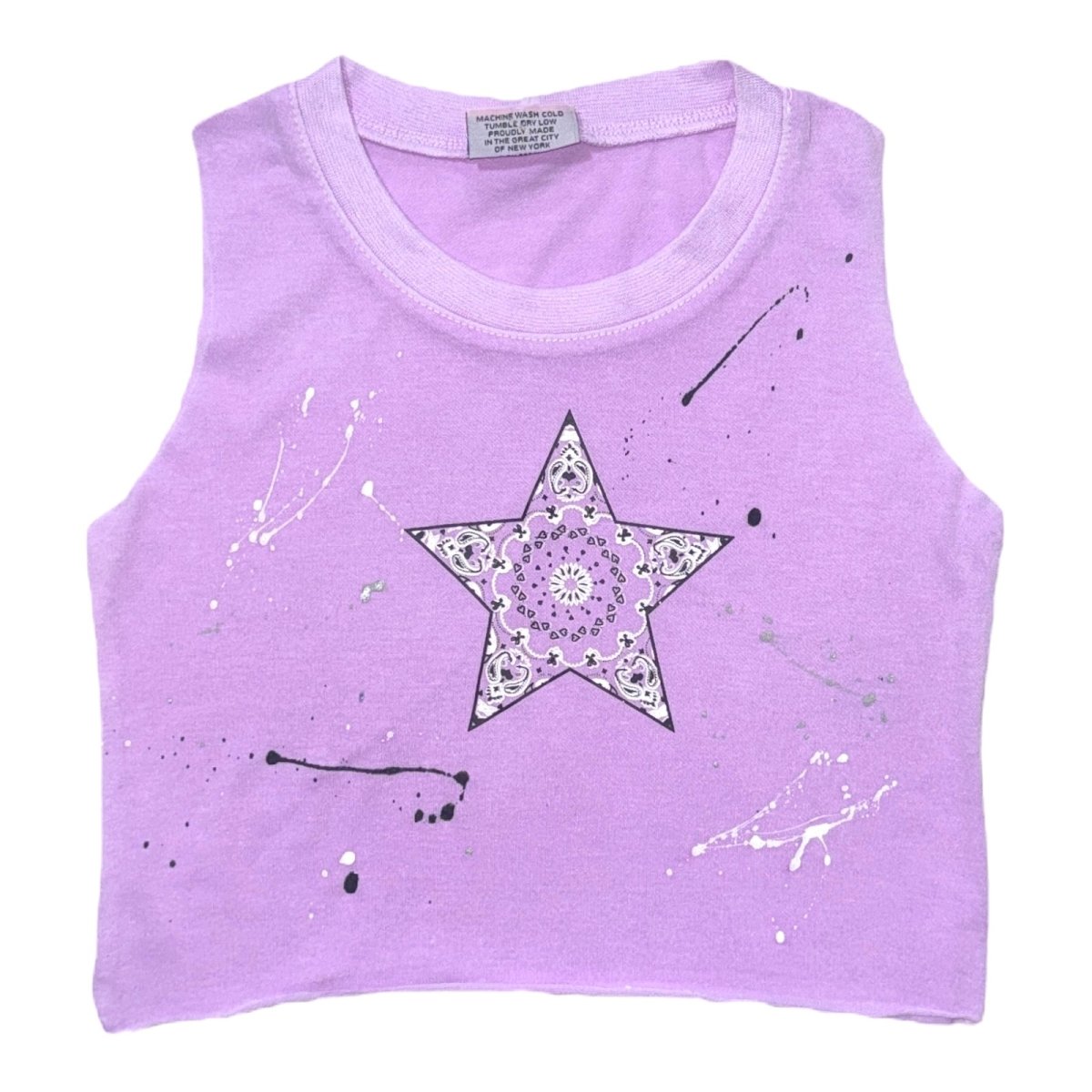 BANDANA STAR PAINT SPLATTER TANK TOP - TANK TOPS