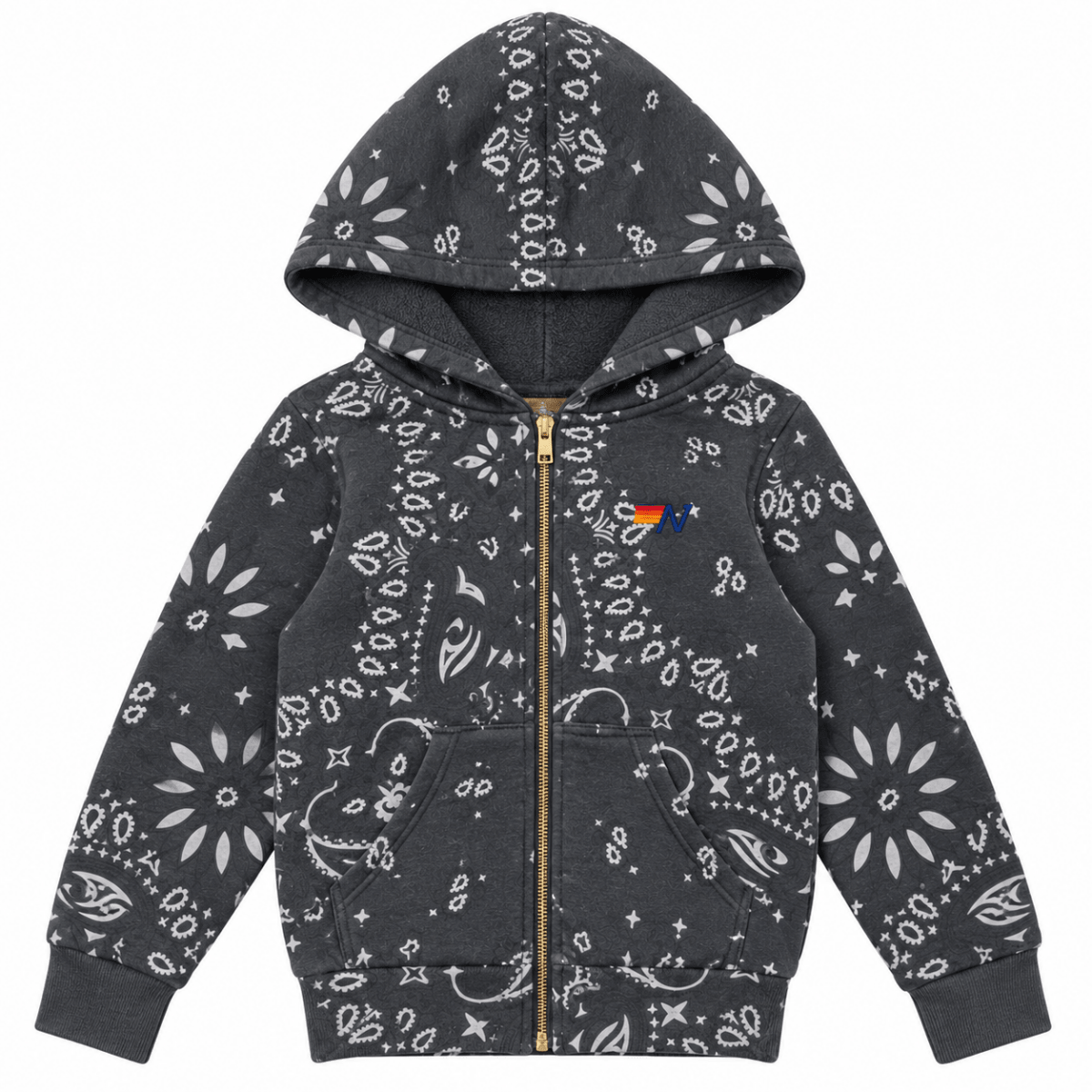 BANDANA ZIP UP HOODIE (UNISEX) - AVIATOR NATION KIDS