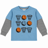 BASKETBALL TWOFER LONG SLEEVE TSHIRT - MISH MISH - LONG SLEEVE TOPS