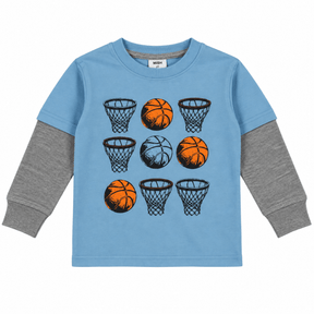 BASKETBALL TWOFER LONG SLEEVE TSHIRT - MISH MISH - LONG SLEEVE TOPS