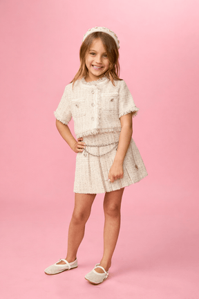 BECKY TWEED JACKET, TANK AND CHAIN SKIRT SUIT SET - MINI DREAMERS