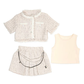 BECKY TWEED JACKET, TANK AND CHAIN SKIRT SUIT SET - MINI DREAMERS