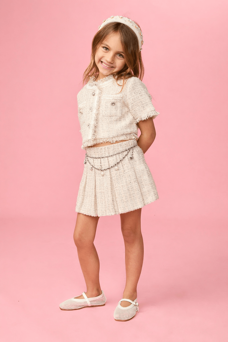 BECKY TWEED JACKET, TANK AND CHAIN SKIRT SUIT SET - MINI DREAMERS