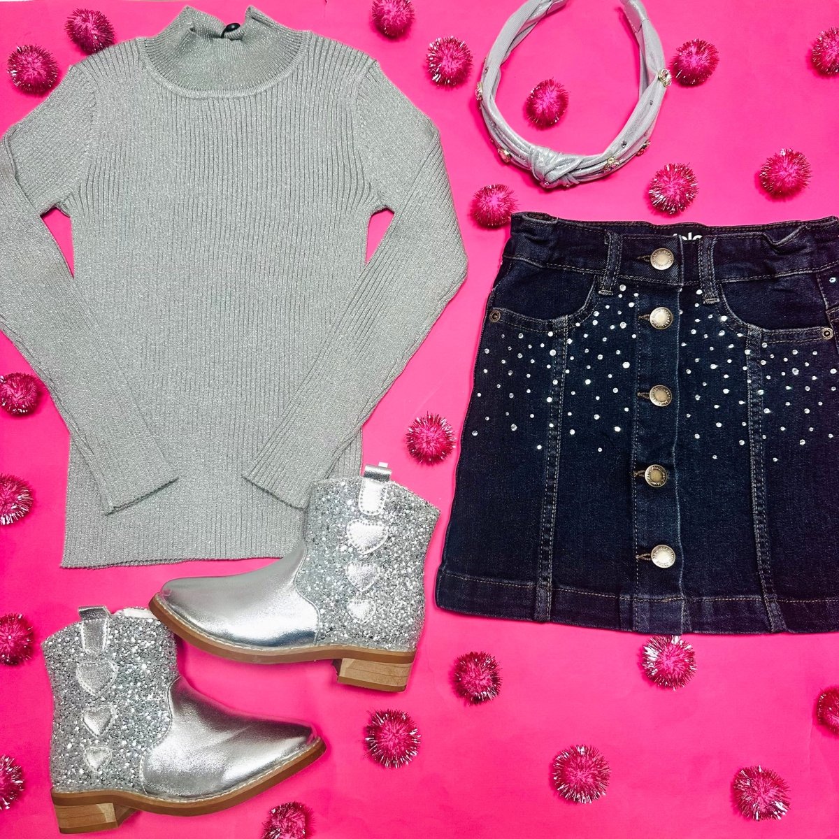 BERA RHINESTONE DENIM SKIRT - MOLO