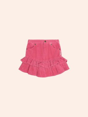 BERRY CORDUROY RUFFLE SKIRT (PREORDER) - HUXBABY