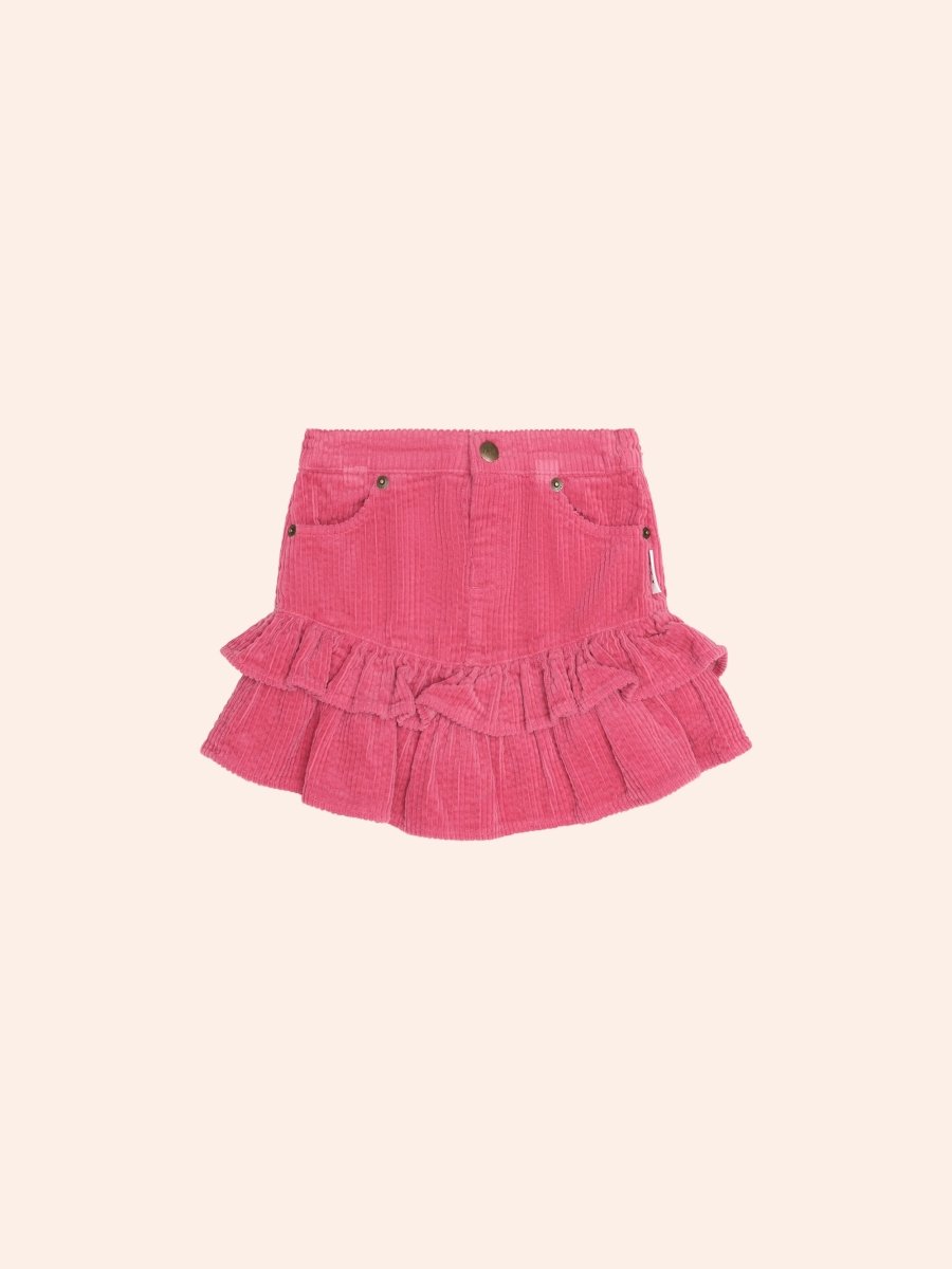 BERRY CORDUROY RUFFLE SKIRT (PREORDER) - HUXBABY