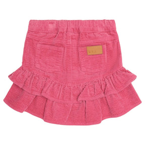 BERRY CORDUROY RUFFLE SKIRT (PREORDER) - HUXBABY - SKIRTS