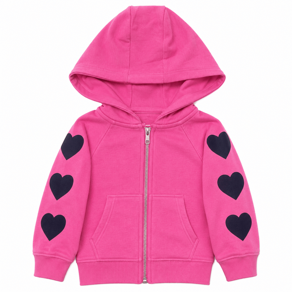 BIG LOVE HEARTS ZIP UP HOODIE by CHASER KIDS | Kids Fashion | Mini