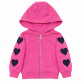 BIG LOVE HEARTS ZIP UP HOODIE - CHASER KIDS - HOODIES