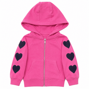BIG LOVE HEARTS ZIP UP HOODIE - CHASER KIDS - HOODIES