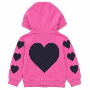 BIG LOVE HEARTS ZIP UP HOODIE - CHASER KIDS - HOODIES