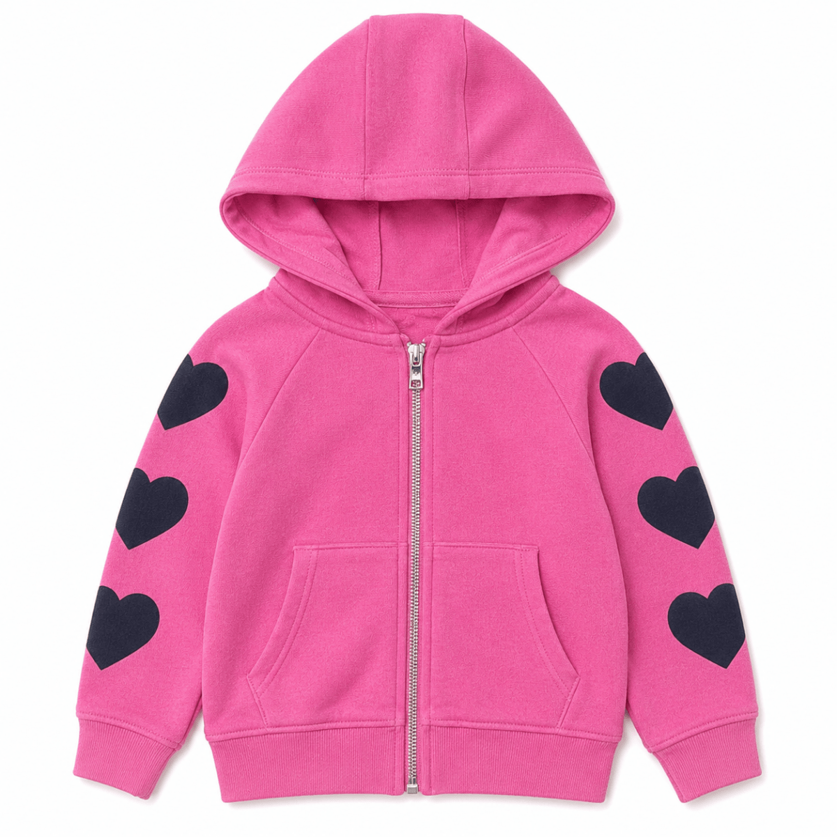 BIG LOVE HEARTS ZIP UP HOODIE - CHASER KIDS