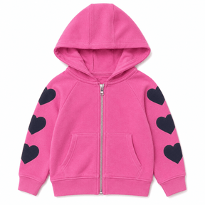 BIG LOVE HEARTS ZIP UP HOODIE - CHASER KIDS - HOODIES