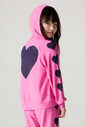 BIG LOVE HEARTS ZIP UP HOODIE (PREORDER) - CHASER KIDS - HOODIES