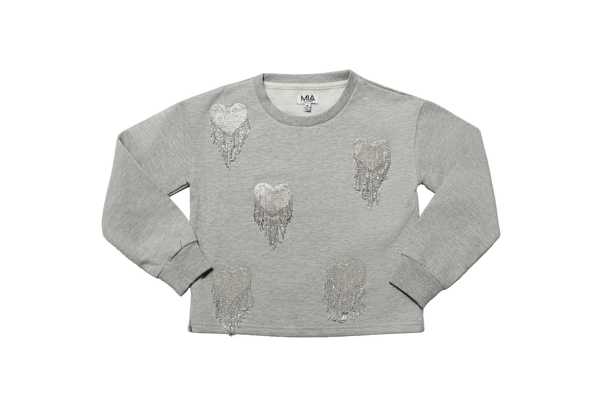 BLING HEART SWEATSHIRT (PREORDER) - MINI DREAMERS - SWEATERS