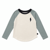 BOLT COLORBLOCK LONG SLEEVE TSHIRT - TINY WHALES