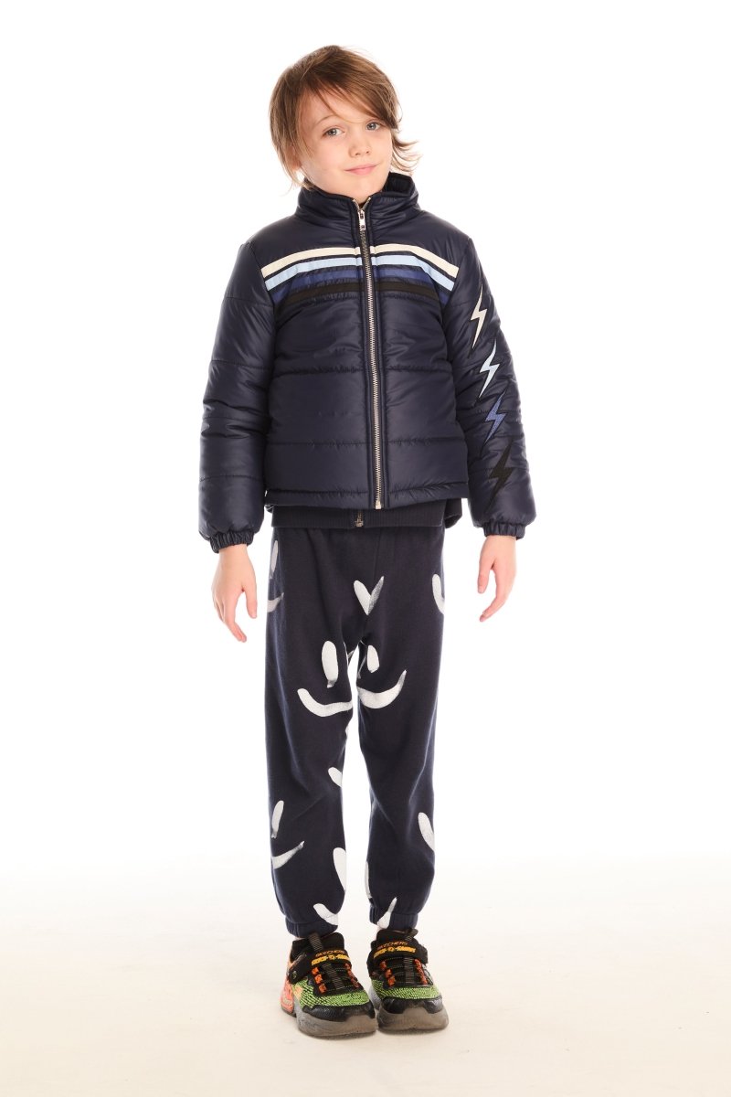 BOLTS STRIPE PUFFER JACKET (PREORDER) - CHASER KIDS