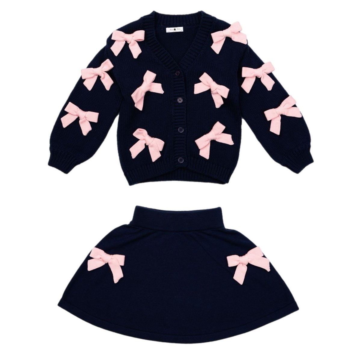 BOW CARDIGAN AND SKIRT SET - PETITE HAILEY